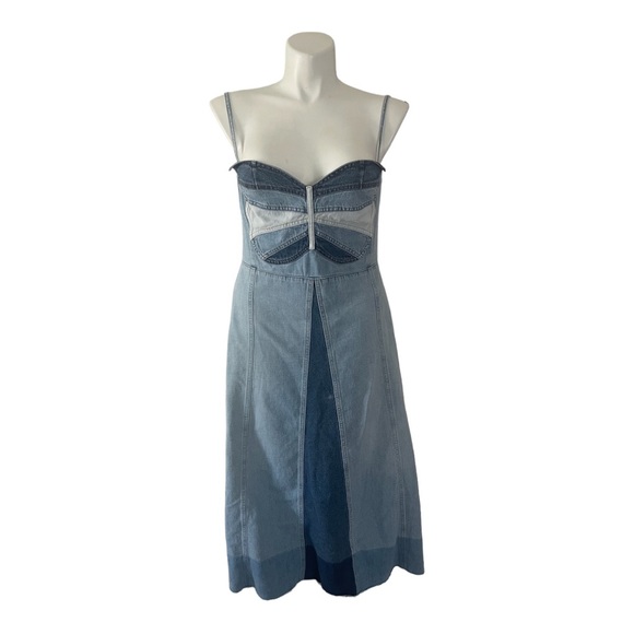 RED Valentino Patchwork Denim Dress Sz 48 (US 12) - Picture 4 of 6